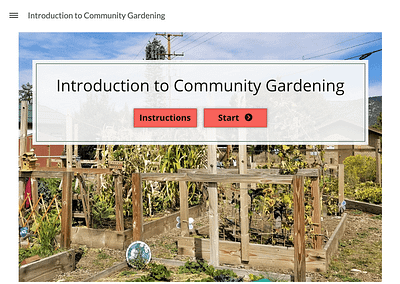 Storyline intro slide: Introduction to Community Farming